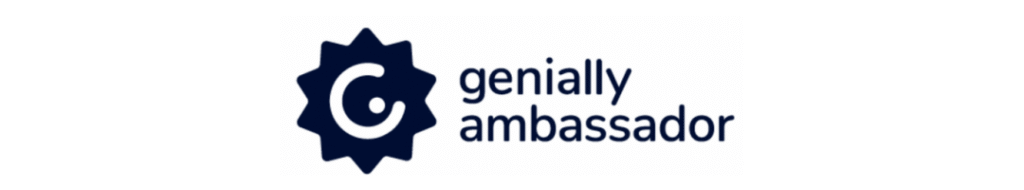 Logo Genially pour un témoignage après une collaboration réussie en tant qu'ambassadrice genially